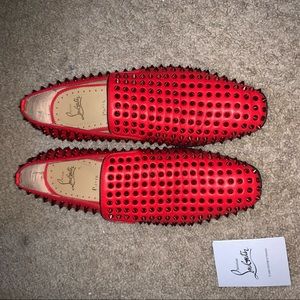 Christian Louboutin red bottom red spikes